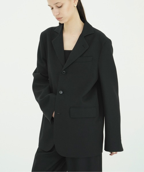CLANE(クラネ)の「HERRINGBONE TAILORED JACKET(テーラードジャケット・レディース・ブラック/その他・1/2)」の1枚目の写真