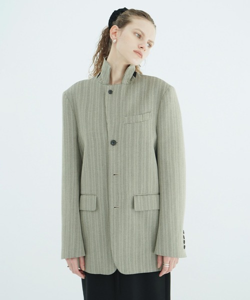 CLANE(クラネ)の「HERRINGBONE TAILORED JACKET(テーラードジャケット・レディース・ブラック/その他・1/2)」の10枚目の写真