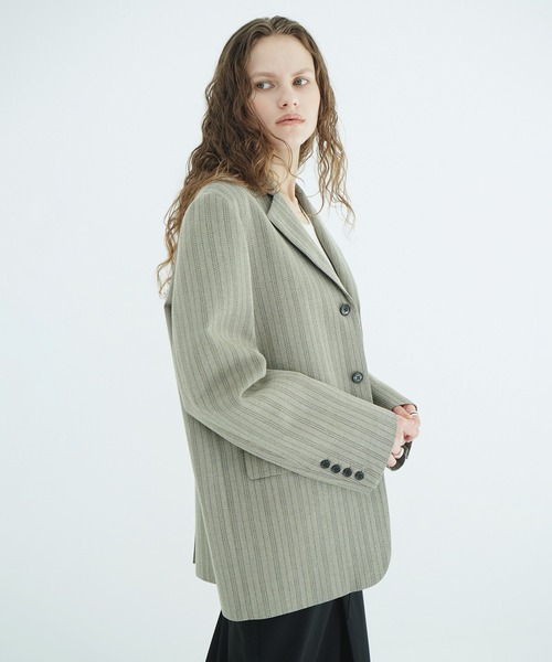 CLANE(クラネ)の「HERRINGBONE TAILORED JACKET(テーラードジャケット・レディース・ブラック/その他・1/2)」の4枚目の写真