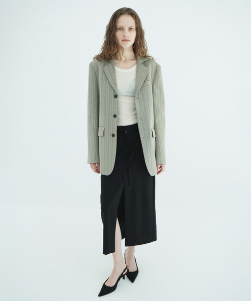 CLANE(クラネ)の「HERRINGBONE TAILORED JACKET(テーラードジャケット・レディース・ブラック/その他・1/2)」の8枚目の写真