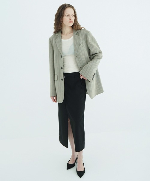 CLANE(クラネ)の「HERRINGBONE TAILORED JACKET(テーラードジャケット・レディース・ブラック/その他・1/2)」の7枚目の写真