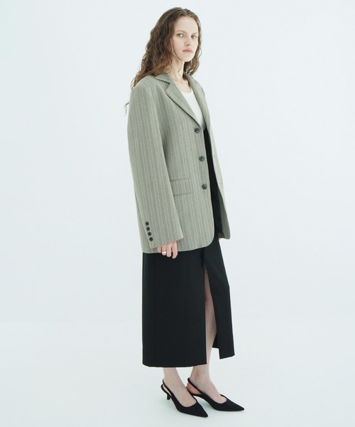CLANE(クラネ)の「HERRINGBONE TAILORED JACKET(テーラードジャケット・レディース・ブラック/その他・1/2)」の6枚目の写真