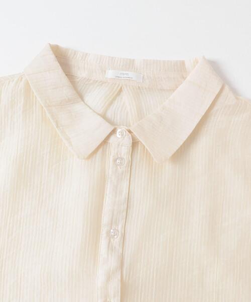 ITEMS URBANRESEARCH（アイテムズ アーバンリサーチ）の「シアークロップドボリュームスリーブシャツ（シャツ/ブラウス・レディース・オフホワイト/オレンジ系その他/ブラック・FREE）」の11枚目の写真
