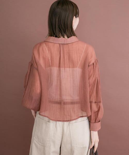 ITEMS URBANRESEARCH（アイテムズ アーバンリサーチ）の「シアークロップドボリュームスリーブシャツ（シャツ/ブラウス・レディース・オフホワイト/オレンジ系その他/ブラック・FREE）」の21枚目の写真