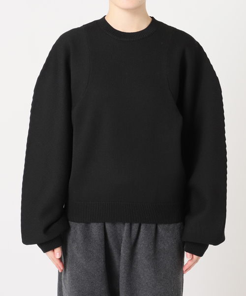 CITYSHOP(シティーショップ)の「VOLUME SLEEVE ニット(ニット/セーター・レディース・ブラック/ブラウン・FREE)」の6枚目の写真