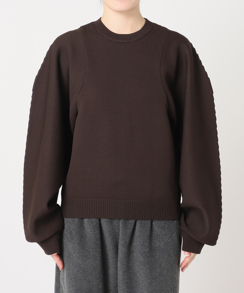 CITYSHOP(シティーショップ)の「VOLUME SLEEVE ニット(ニット/セーター・レディース・ブラック/ブラウン・FREE)」の13枚目の写真