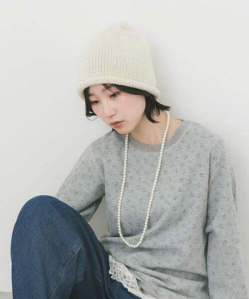 SMELLY(スメリー)の「ロールニットビーニー(ニットキャップ/ビーニー・レディース・ブラウン/チャコールグレー/アイボリー・-)」の11枚目の写真