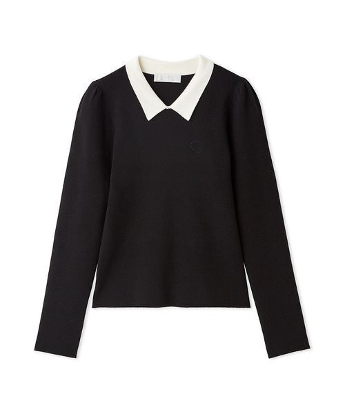 CELFORD(セルフォード)の「【洗える】カシミヤ混衿付きニットプルオーバー(ニット/セーター・レディース・チャコールグレー/ブラック/レッド・36/38)」の2枚目の写真
