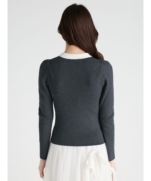 CELFORD(セルフォード)の「【洗える】カシミヤ混衿付きニットプルオーバー(ニット/セーター・レディース・チャコールグレー/ブラック/レッド・36/38)」の6枚目の写真