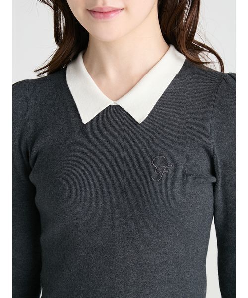 CELFORD(セルフォード)の「【洗える】カシミヤ混衿付きニットプルオーバー(ニット/セーター・レディース・チャコールグレー/ブラック/レッド・36/38)」の8枚目の写真