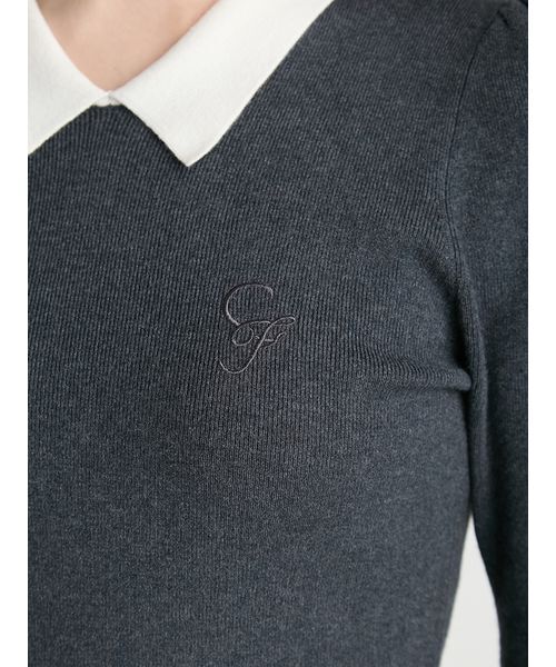 CELFORD(セルフォード)の「【洗える】カシミヤ混衿付きニットプルオーバー(ニット/セーター・レディース・チャコールグレー/ブラック/レッド・36/38)」の9枚目の写真