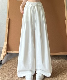 ウエストレイヤードポケットタック入りワイドパンツ