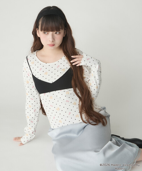 Unblend(アンブレンド)の「【Unblend】Blythe別注 オリジナルプリント パターンメッシュ コンパクトロンT(Tシャツ/カットソー・レディース・オフホワイト/杢グレー/ミント・FREE)」の5枚目の写真