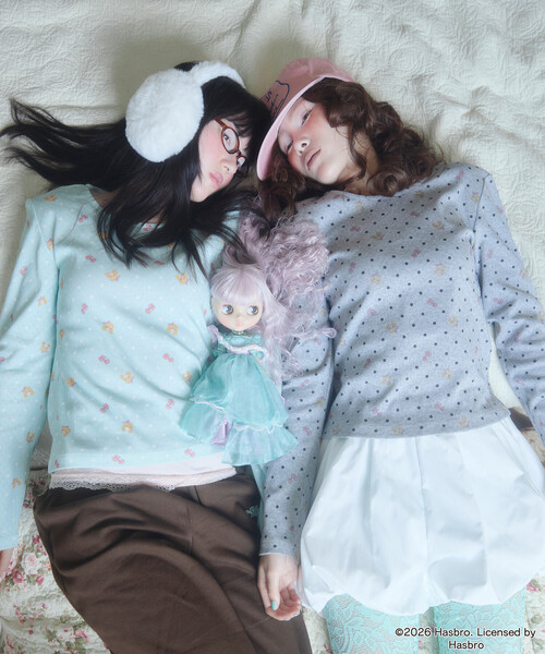 Unblend(アンブレンド)の「【Unblend】Blythe別注 オリジナルプリント パターンメッシュ コンパクトロンT(Tシャツ/カットソー・レディース・オフホワイト/杢グレー/ミント・FREE)」の19枚目の写真