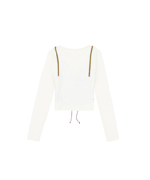 NO EXTRA TOUCH(ノー・エクストラ・タッチ)の「ビスチェレイヤード長袖Tシャツ(クリーム) / 26FWTS003CR(Tシャツ/カットソー・レディース・その他・SMALL/MEDIUM)」の4枚目の写真