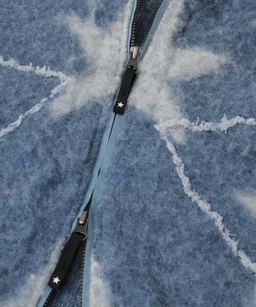 CONVERSE TOKYO(コンバーストウキョウ)の「STAR★ ALLOVER STITCH ZIP-UP KNIT CARDIGAN(ニット/セーター・レディース・グレー/サックスブルー・SMALL/MEDIUM)」の5枚目の写真