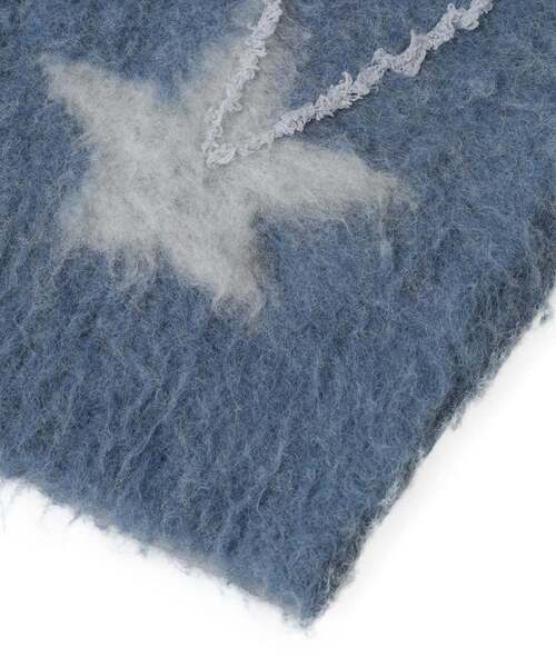 CONVERSE TOKYO(コンバーストウキョウ)の「STAR★ ALLOVER STITCH ZIP-UP KNIT CARDIGAN(ニット/セーター・レディース・グレー/サックスブルー・SMALL/MEDIUM)」の8枚目の写真
