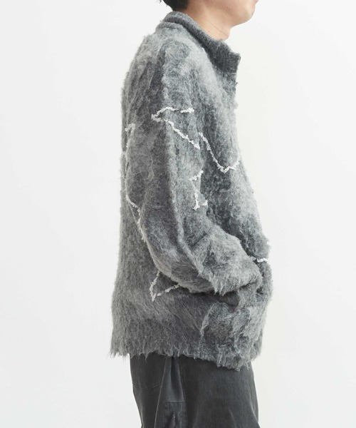 CONVERSE TOKYO(コンバーストウキョウ)の「STAR★ ALLOVER STITCH ZIP-UP KNIT CARDIGAN(ニット/セーター・レディース・グレー/サックスブルー・SMALL/MEDIUM)」の13枚目の写真