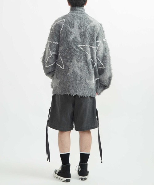 CONVERSE TOKYO(コンバーストウキョウ)の「STAR★ ALLOVER STITCH ZIP-UP KNIT CARDIGAN(ニット/セーター・レディース・グレー/サックスブルー・SMALL/MEDIUM)」の14枚目の写真