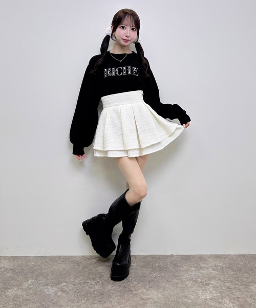 INGNI(イング)の「ビジューロゴもちもちニット(ニット/セーター・レディース・ブラック/ベージュ/ライトグレー/アイボリー・M)」の20枚目の写真