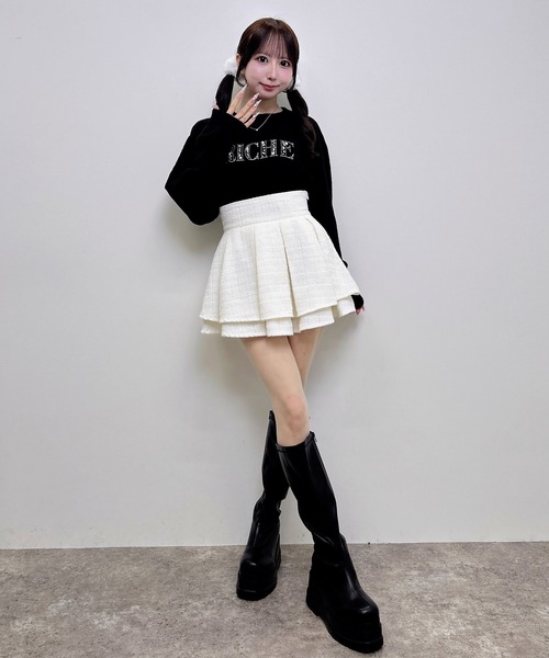 INGNI(イング)の「ビジューロゴもちもちニット(ニット/セーター・レディース・ブラック/ベージュ/ライトグレー/アイボリー・M)」の21枚目の写真