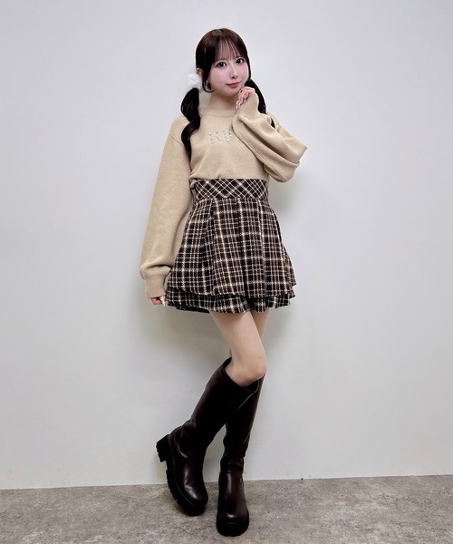 INGNI(イング)の「ビジューロゴもちもちニット(ニット/セーター・レディース・ブラック/ベージュ/ライトグレー/アイボリー・M)」の10枚目の写真