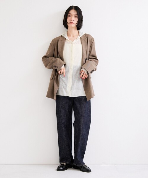 le cercle ADAM ET ROPE'(ルセルクルアダムエロペ)の「メッシュニットフーディーカーディガン(ニット/セーター・レディース・ブラウン/グレー/ブラック/オフホワイト・FREE)」の7枚目の写真
