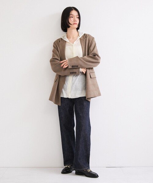 le cercle ADAM ET ROPE'(ルセルクルアダムエロペ)の「メッシュニットフーディーカーディガン(ニット/セーター・レディース・ブラウン/グレー/ブラック/オフホワイト・FREE)」の8枚目の写真