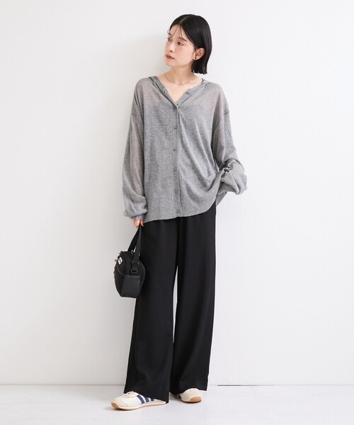 le cercle ADAM ET ROPE'(ルセルクルアダムエロペ)の「メッシュニットフーディーカーディガン(ニット/セーター・レディース・ブラウン/グレー/ブラック/オフホワイト・FREE)」の11枚目の写真
