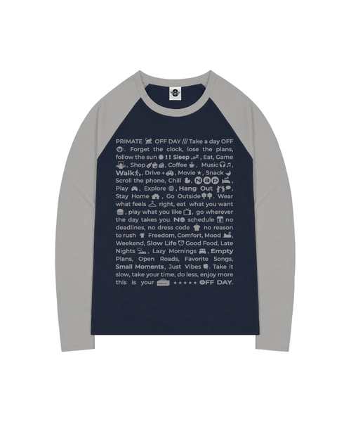PRIMATE(プライメイト)の「SENTENCE オーバーサイズビビッドラグランロングスリーブ 4 COLORS(Tシャツ/カットソー・レディース・ネイビー/ピンク/イエロー/レッド・1/2)」の1枚目の写真