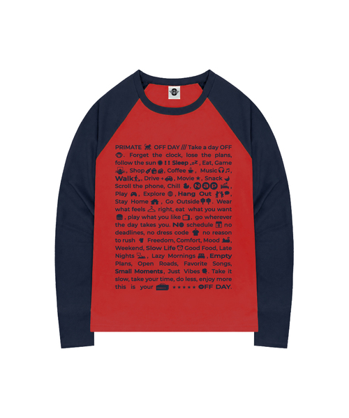 PRIMATE(プライメイト)の「SENTENCE オーバーサイズビビッドラグランロングスリーブ 4 COLORS(Tシャツ/カットソー・レディース・ネイビー/ピンク/イエロー/レッド・1/2)」の4枚目の写真