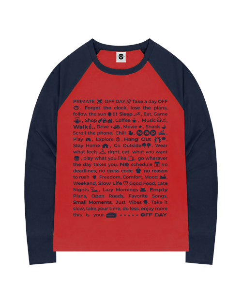 PRIMATE(プライメイト)の「SENTENCE オーバーサイズビビッドラグランロングスリーブ 4 COLORS(Tシャツ/カットソー・レディース・ネイビー/ピンク/イエロー/レッド・1/2)」の6枚目の写真
