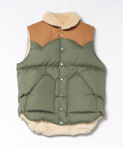 A_(エース)の「【Rocky Montain Featherbed/ロッキーマウンテン フェザーベッド】200-252-02 CHRISTY VEST(ダウンベスト・レディース・ライトベージュ/オリーブ・FREE)」の2枚目の写真