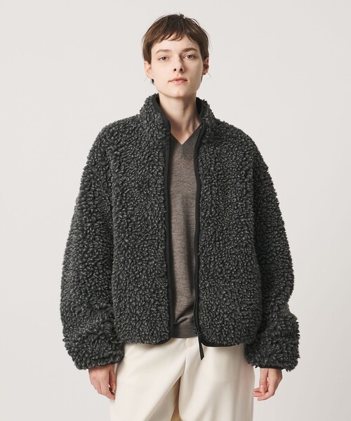 LOEFF(ロエフ)の「<LOEFF> ボア ジップブルゾン UNISEX(ブルゾン・レディース・オレンジ/ダークグレー・1/2/0)」の4枚目の写真