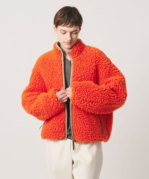 LOEFF(ロエフ)の「<LOEFF> ボア ジップブルゾン UNISEX(ブルゾン・レディース・オレンジ/ダークグレー・1/2/0)」の6枚目の写真