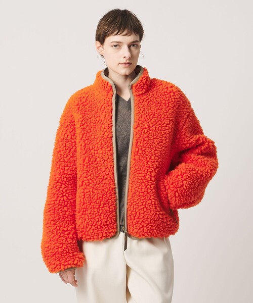 LOEFF(ロエフ)の「<LOEFF> ボア ジップブルゾン UNISEX(ブルゾン・レディース・オレンジ/ダークグレー・1/2/0)」の7枚目の写真