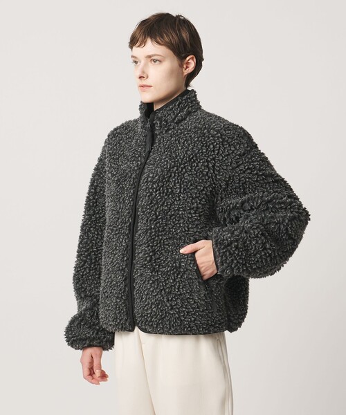 LOEFF(ロエフ)の「<LOEFF> ボア ジップブルゾン UNISEX(ブルゾン・レディース・オレンジ/ダークグレー・1/2/0)」の9枚目の写真