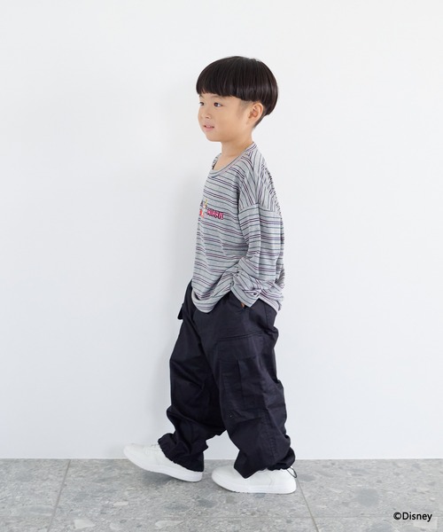 LOWRYS FARM(ローリーズファーム)の「Disney/ボーダーLS 1066191(Tシャツ/カットソー・キッズ・グレー/ライトブルー・120cm/130cm/110cm/140cm/150cm)」の5枚目の写真