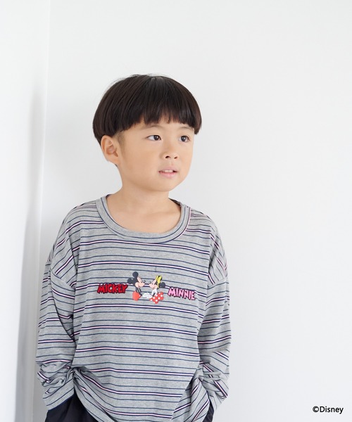 LOWRYS FARM(ローリーズファーム)の「Disney/ボーダーLS 1066191(Tシャツ/カットソー・キッズ・グレー/ライトブルー・120cm/130cm/110cm/140cm/150cm)」の7枚目の写真