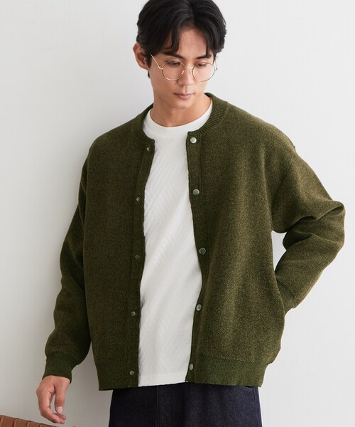 THE SHOP TK (ザ ショップ ティーケー )の「【洗濯機OK】配色ニットモールカーディガン(カーディガン/ボレロ・メンズ・カーキ/ブラック/ネイビー・02/04/03)」の9枚目の写真