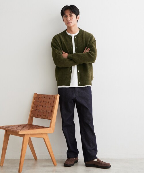 THE SHOP TK (ザ ショップ ティーケー )の「【洗濯機OK】配色ニットモールカーディガン(カーディガン/ボレロ・メンズ・カーキ/ブラック/ネイビー・02/04/03)」の11枚目の写真