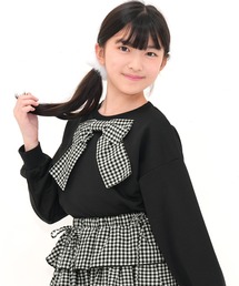 Bee des Bee（ビーデスビー）の「クロップド丈リボントップス（Tシャツ/カットソー）」