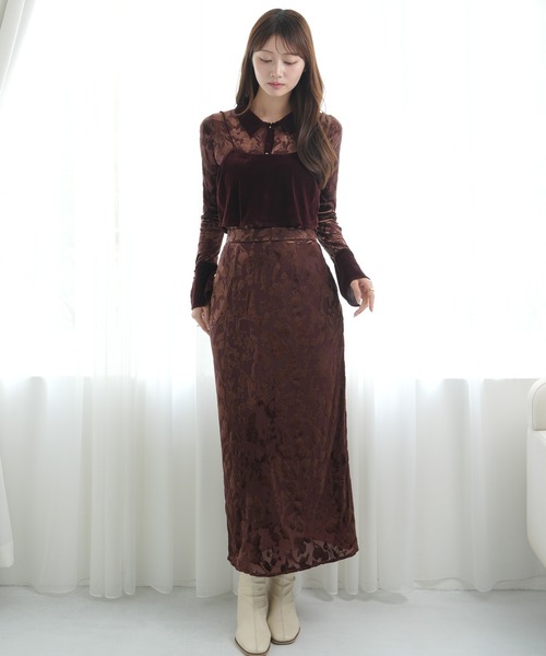 NOELA（ノエラ）の「ベロアオパールタイトスカート（スカート・レディース・ブラウン/ネイビー/ブラック・M/S）」の17枚目の写真