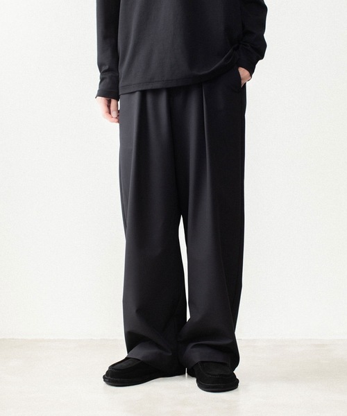 ATTACHMENT(アタッチメント)の「【 LIMITED 】2ウェイストレッチクロス 1タック トラウザーズ / PE 2WAY STRETCH CLOTH 1TUCK TROUSERS(スラックス・メンズ・ブラック/ダークグレー・1/2/4/3)」の10枚目の写真