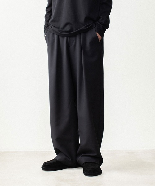 ATTACHMENT(アタッチメント)の「【 LIMITED 】2ウェイストレッチクロス 1タック トラウザーズ / PE 2WAY STRETCH CLOTH 1TUCK TROUSERS(スラックス・メンズ・ブラック/ダークグレー・1/2/4/3)」の9枚目の写真