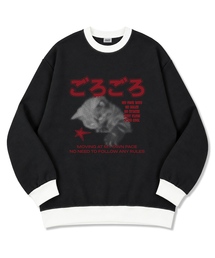 SLEEPYCAT オーバーサイズ ダブルフェイス リンガー スウェットTシャツ 2色