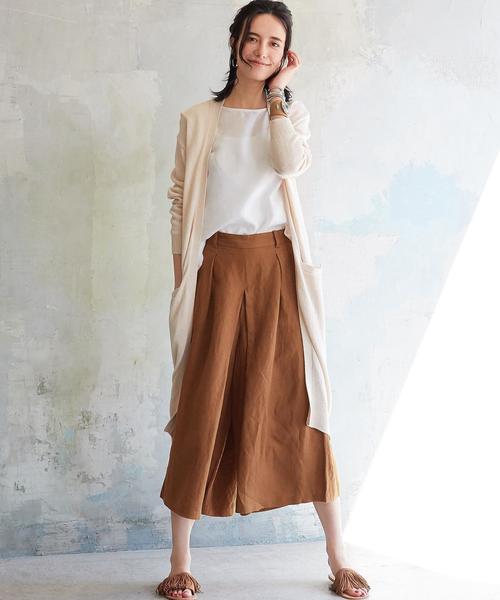 green label relaxing（グリーンレーベルリラクシング）の「CF R/Asa ボリュームタック パンツ（その他パンツ・レディース・ブラウン/ベージュ/ネイビー・36/38）」の13枚目の写真