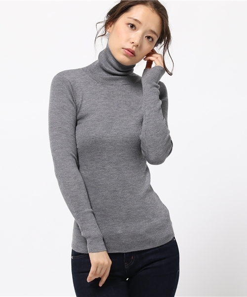 Natural Beauty Basic ナチュラルビューティベーシック の Jj 11月号掲載 Andgirl 10月 号掲載 ファインウールメリノリブタートルニット ニット セーター Wear