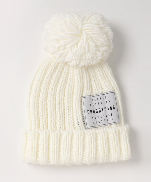 CHUBBYGANG(チャビーギャング)の「ポンポンニットキャップ(ニットキャップ/ビーニー・キッズ・ホワイト/ブラック・FREE)」の7枚目の写真