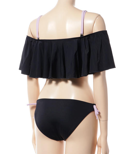 Casselini(キャセリーニ)の「casselini:ラッフルオフショルダースイムウェア(水着・レディース・オレンジ系その他/ネイビー・ONE SIZE)」の5枚目の写真